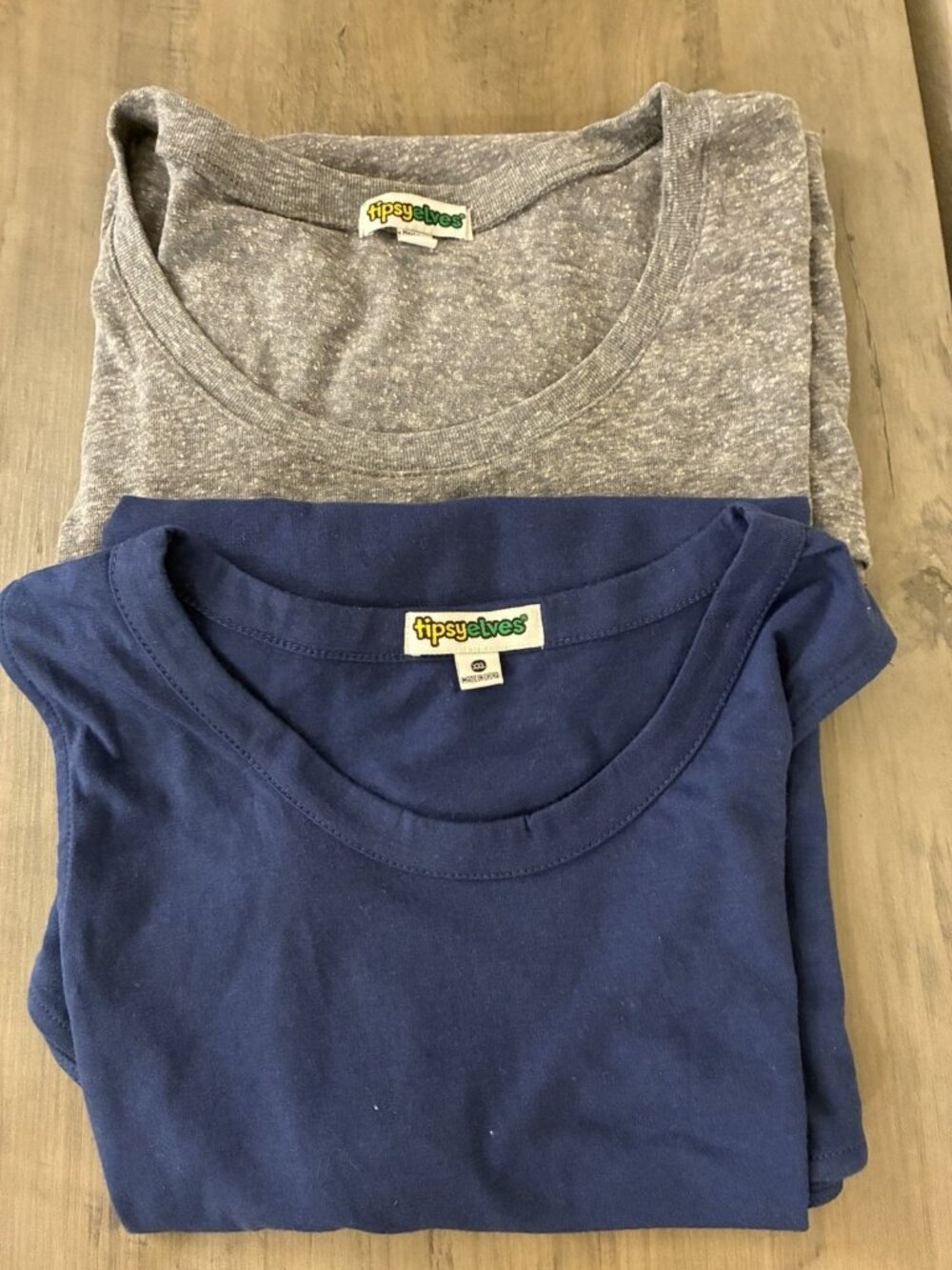 Tipsy Elves Bundle Size 2 XL One Navy Crew Neck Tank 1 Heather Grey Tee PTP 20”